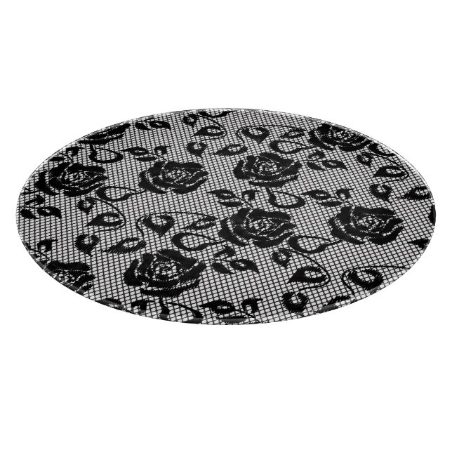 Schwarzes Schnittmuster auf weißem Hintergrund Schneidebrett (Ecke)