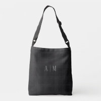 Schwarzes schottisches Tartan individuell mit Init