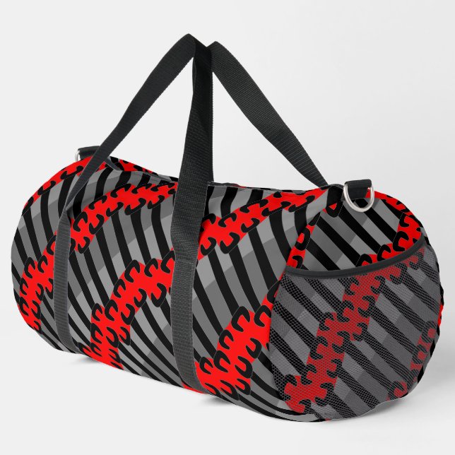 Schwarzes Schraubenmuster Duffle Bag (Rechte Ecke)