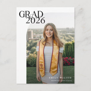Schwarzes Schrift Graduierten Foto Abschluss Danke Postkarte