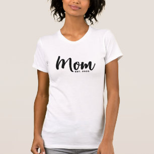 Schwarzes Schrift-Neue-Mama-Etabliert-Baby-Shower- T-Shirt