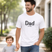 Schwarzes Schriftzug Established Dad T-Shirt