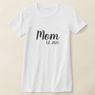 Schwarzes Schriftzug Established Mom T-Shirt