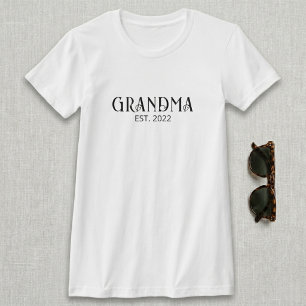 Schwarzes Schriftzug Established Oma T-Shirt