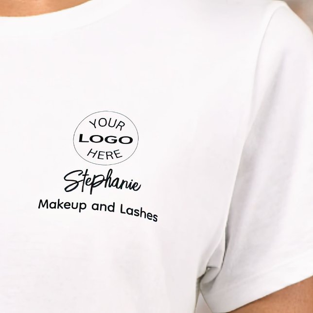 Schwarzes Schriftzug Mitarbeitername Geschäftslogo T-Shirt (Von Creator hochgeladen)