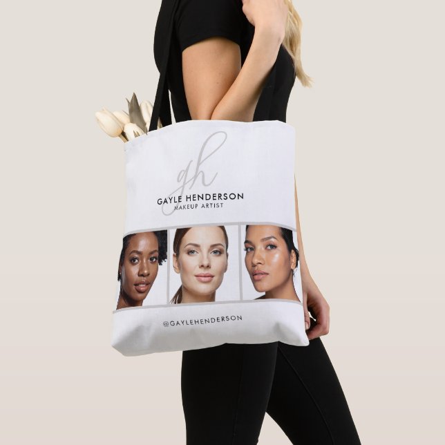 Schwarzes Schriftzug-Monogramm-Logo-Foto-Makeup-St (Von Nahem)