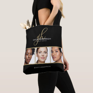 Schwarzes Schriftzug-Monogramm-Logo Foto-Makeup-St