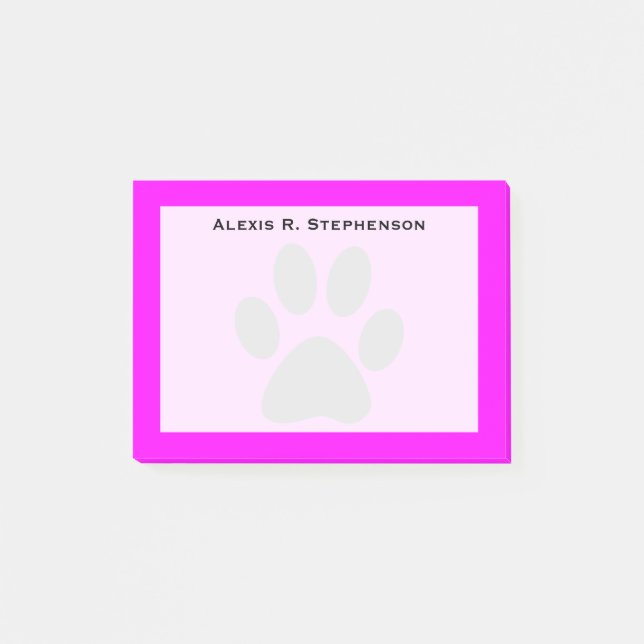 Schwarzes Schwarzes Tier mit Monogramm druckfarben Post-it Klebezettel (Vorderseite)