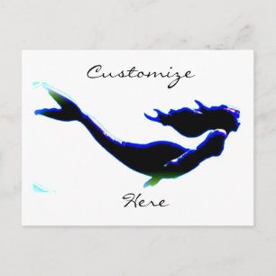 Schwarzes Schwimmen in jeder Farbe Postkarte