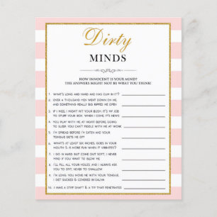 Schwarzes Script-Dirty-Mind-Brautparty-Spiel Flyer