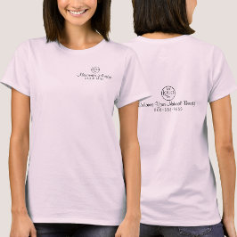 Schwarzes Script-Mitarbeiter-Name Geschäftslogo T- T-Shirt