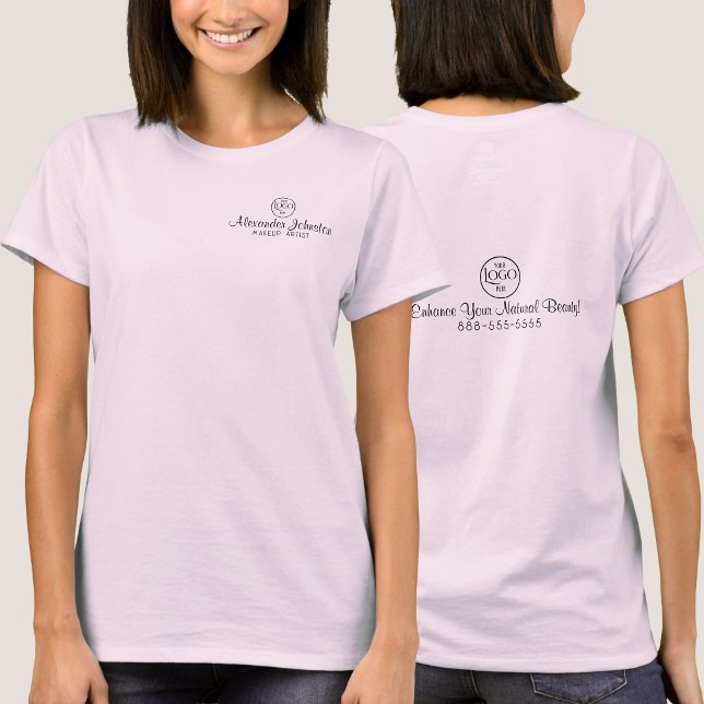 Schwarzes Script-Mitarbeiter-Name Geschäftslogo T- T-Shirt (lack Script Employee Name Business Logo T-Shirt)