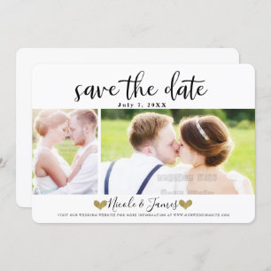 Schwarzes Script Save the Date Modernes Foto Hochz Einladung