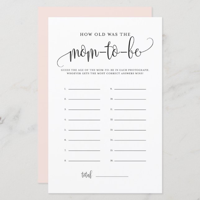 Schwarzes Script wie alt war ihr Baby Showspiel (Vorne/Hinten)