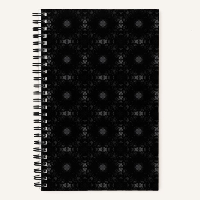 Schwarzes Signaturmuster  Notizbuch (Vorderseite)