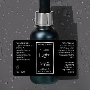 Schwarzes Silber 1 OZ 30 ml Flasche Hautpflege was Etiketten