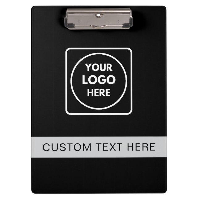 Schwarzes Silber-Logo-Text Pro-Clipboard Klemmbrett (Vorderseite)