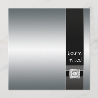 Schwarzes Silber - Moderne Party Einladung