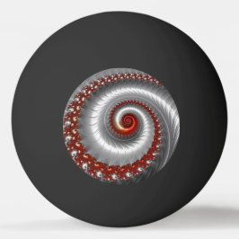 SCHWARZES ~ Silber-Muschel ~ Fraktal Design ~ Tischtennisball