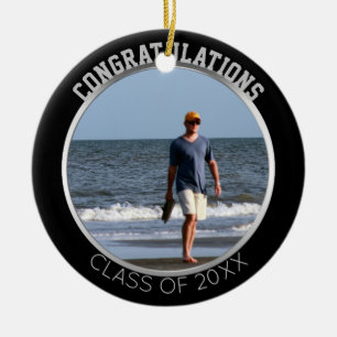 Schwarzes silbernes Andenken der Keramik Ornament