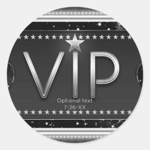 Schwarzes & silbernes Chic Glam VIP individuelles Runder Aufkleber