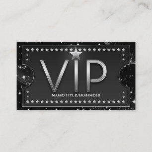 Schwarzes & silbernes Chic Glam VIP individuelles  Visitenkarte