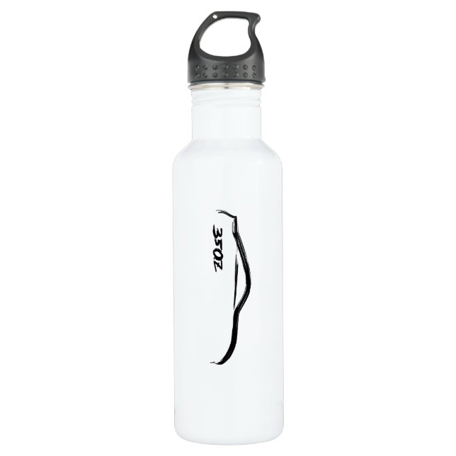Schwarzes Silhouette-Logo Nissans 350Z Trinkflasche (Vorderseite)