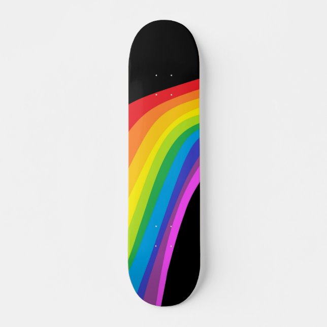 Schwarzes Skateboard-Deck mit Regenbogendesign Skateboard (Vorne)