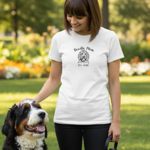 Schwarzes Skript etablierte Doodle-Mama T-Shirt