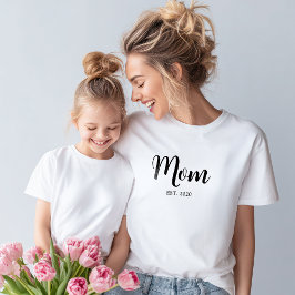 Schwarzes Skript etablierte Mama T-Shirt