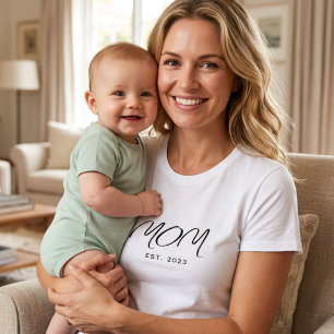 Schwarzes Skript Etablierte Mom Moderne Minimalist T-Shirt