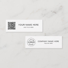 Schwarzes Skript QR für das Design einer weißen Mi Telefonnummerkarte