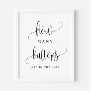 Schwarzes Skript Wie viele Knöpfe sind im Glas Poster