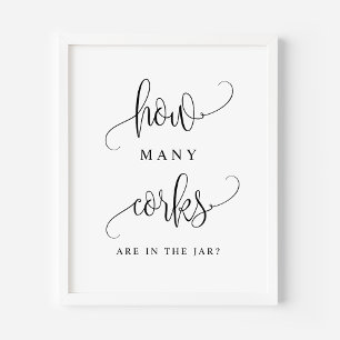 Schwarzes Skript, wie viele Korken sich im Jar bef Poster