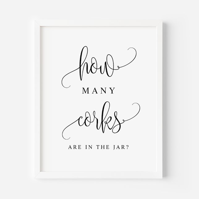 Schwarzes Skript, wie viele Korken sich im Jar bef Poster (Von Creator hochgeladen)