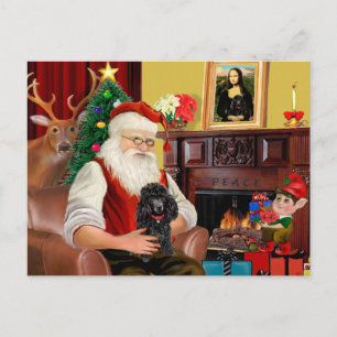 Schwarzes Spielzeug des Weihnachtsmanns/Min. Pudel Feiertagspostkarte