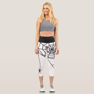 Schwarzes Spinnennetz, für Tochter, Halloween Capri Leggings