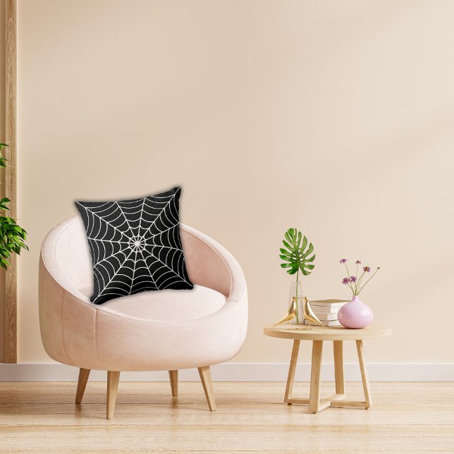 Schwarzes Spinnennetz-Halloween-Party Kissen (Von Creator hochgeladen)