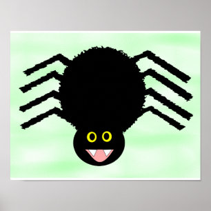 Schwarzes Spinnenposter Poster