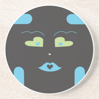 Schwarzes Sponap Coaster.ai Sandstein Untersetzer