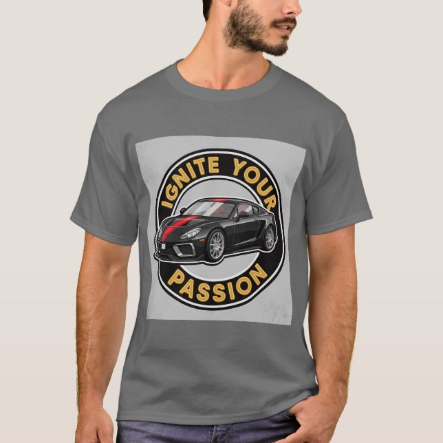 Schwarzes Sportauto T-Shirt (Vorderseite)