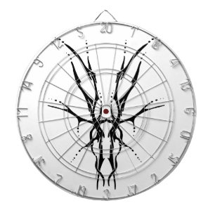 Schwarzes Stammeshirsch-Schädel-Jagd-Design Dartscheibe