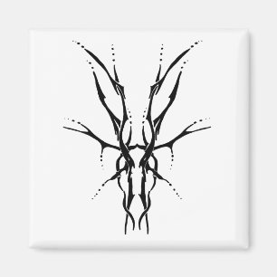 Schwarzes Stammeshirsch-Schädel-Jagd-Design Magnet