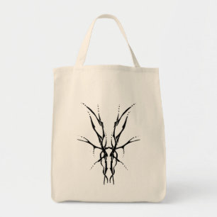 Schwarzes Stammeshirsch-Schädel-Jagd-Design Tragetasche