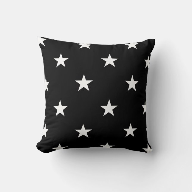Schwarzes Stars Kissen (Vorderseite)