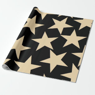 Schwarzes Sterne-Geschenkpapier für elegante Gesch Geschenkpapier