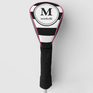 Schwarzes Streifen personalisiertes Golf Headcover