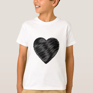 Schwarzes Strickherz T-Shirt