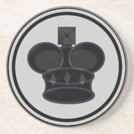 Schwarzes Stück König-Schach Sandstein Untersetzer