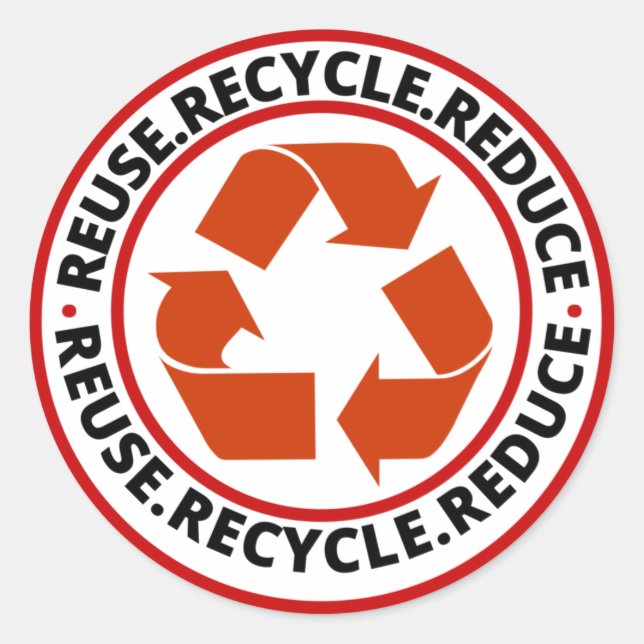 Schwarzes Symbol gerecycelt Runder Aufkleber (Vorderseite)